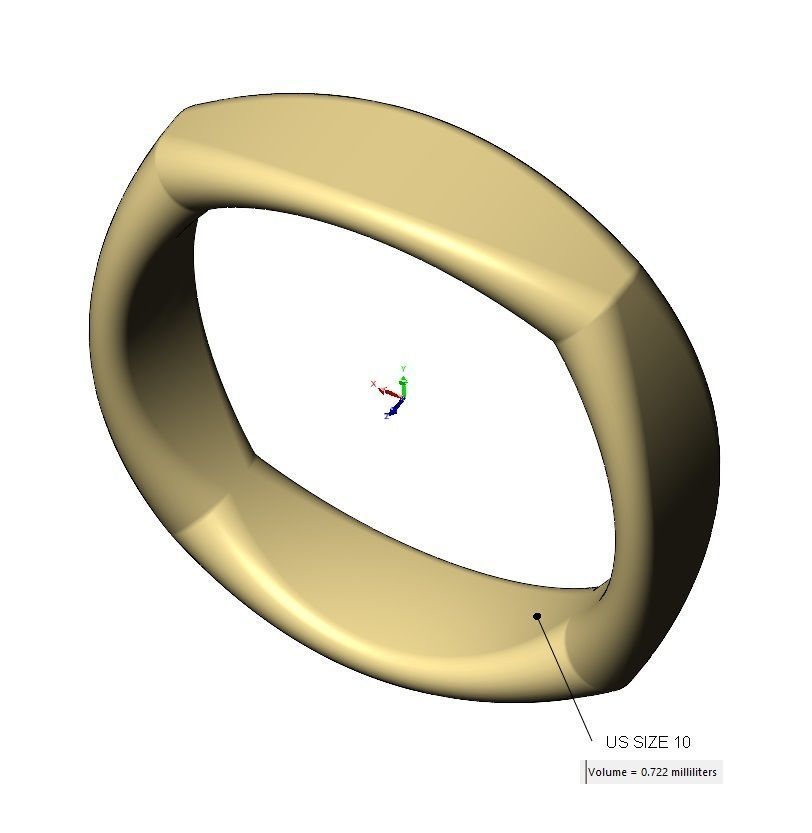 Dome sides rounded carved square ring US sizes 6to10 3D print model_12