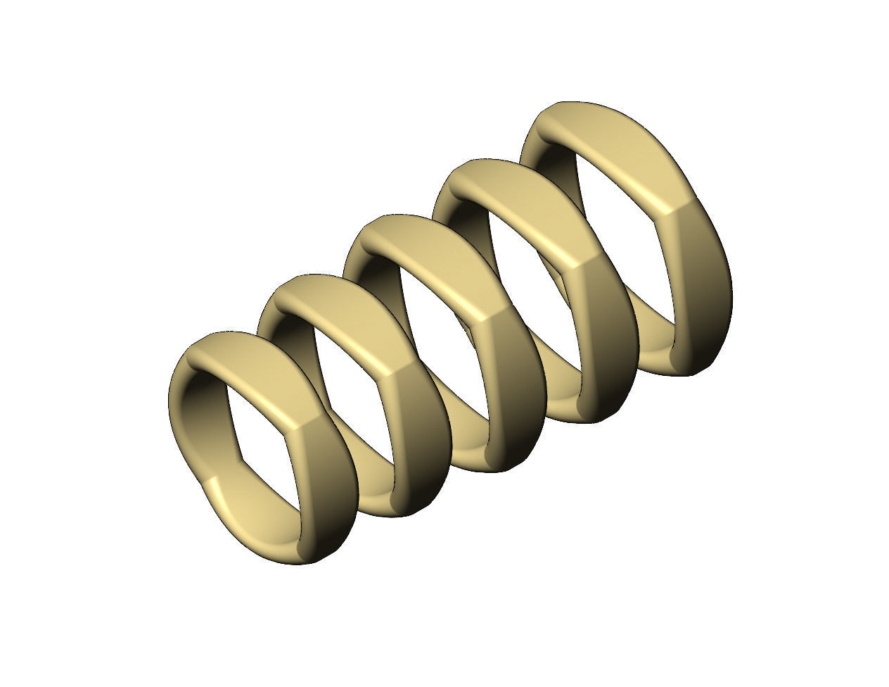 Dome sides rounded carved square ring US sizes 6to10 3D print model_5