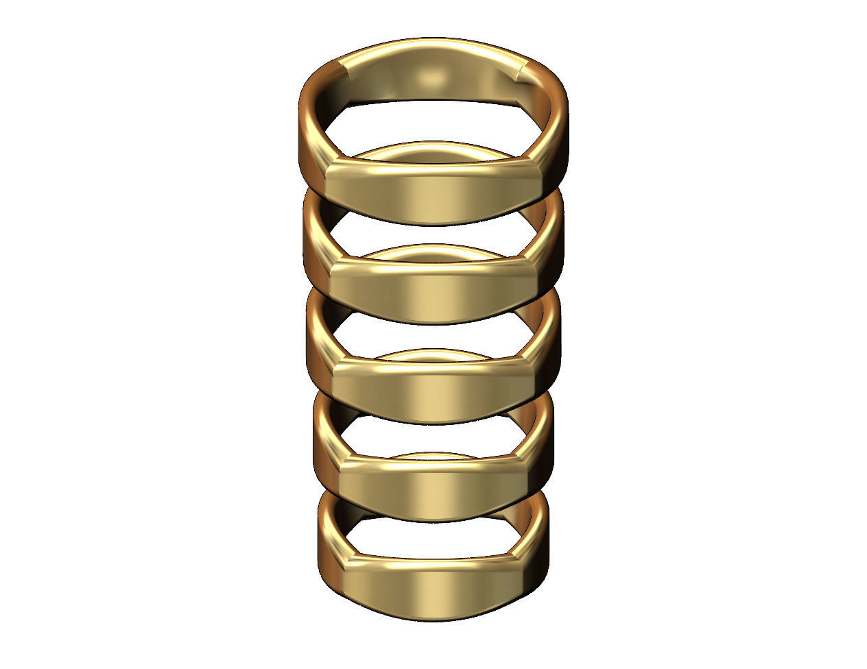 Dome sides rounded carved square ring US sizes 6to10 3D print model_2