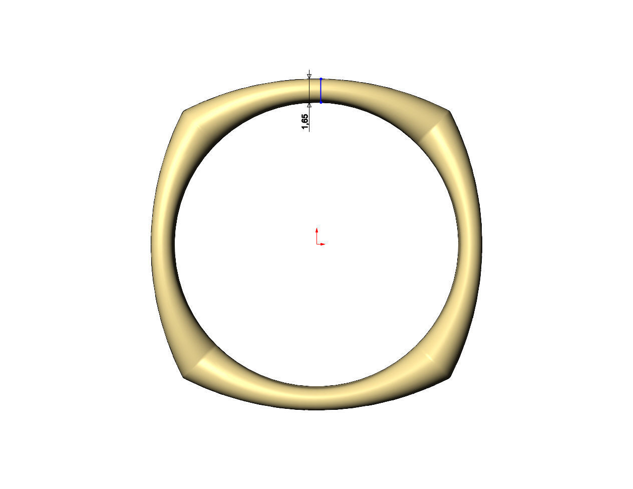 Dome sides rounded carved square ring US sizes 6to10 3D print model_7