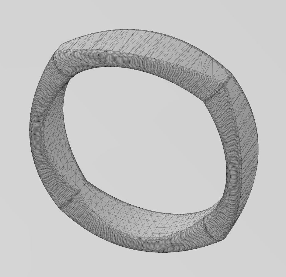 Dome sides rounded carved square ring US sizes 6to10 3D print model_14