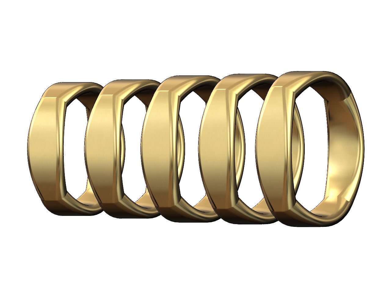 Dome sides rounded carved square ring US sizes 6to10 3D print model_4