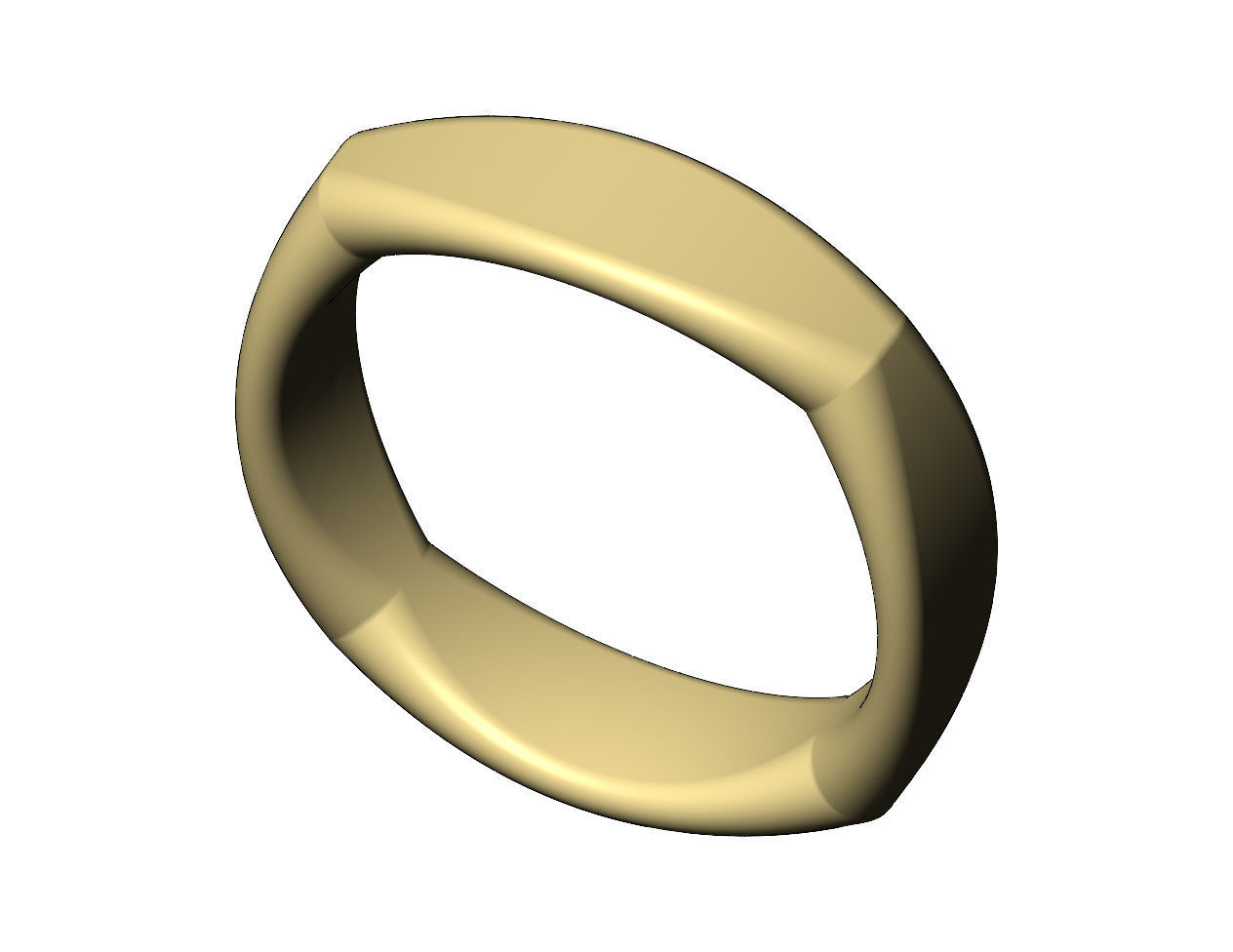 Dome sides rounded carved square ring US sizes 6to10 3D print model_6