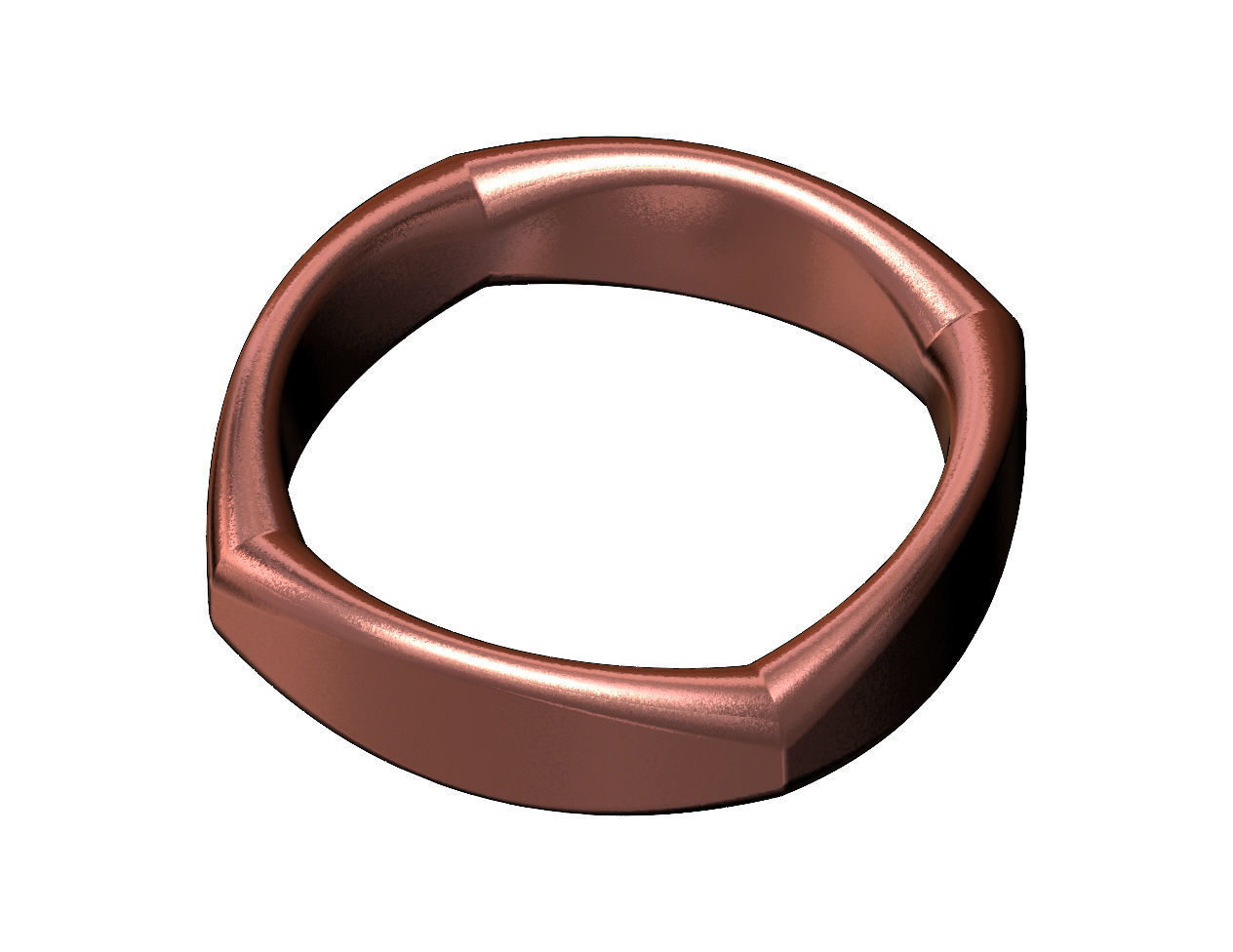 Dome sides rounded carved square ring US sizes 6to10 3D print model_9