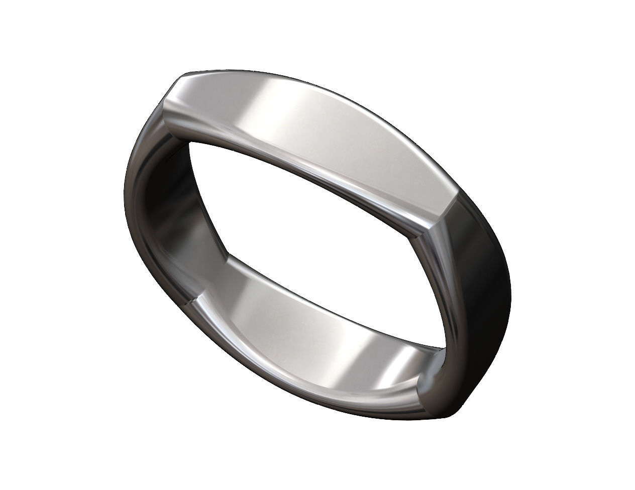 Dome sides rounded carved square ring US sizes 6to10 3D print model_10