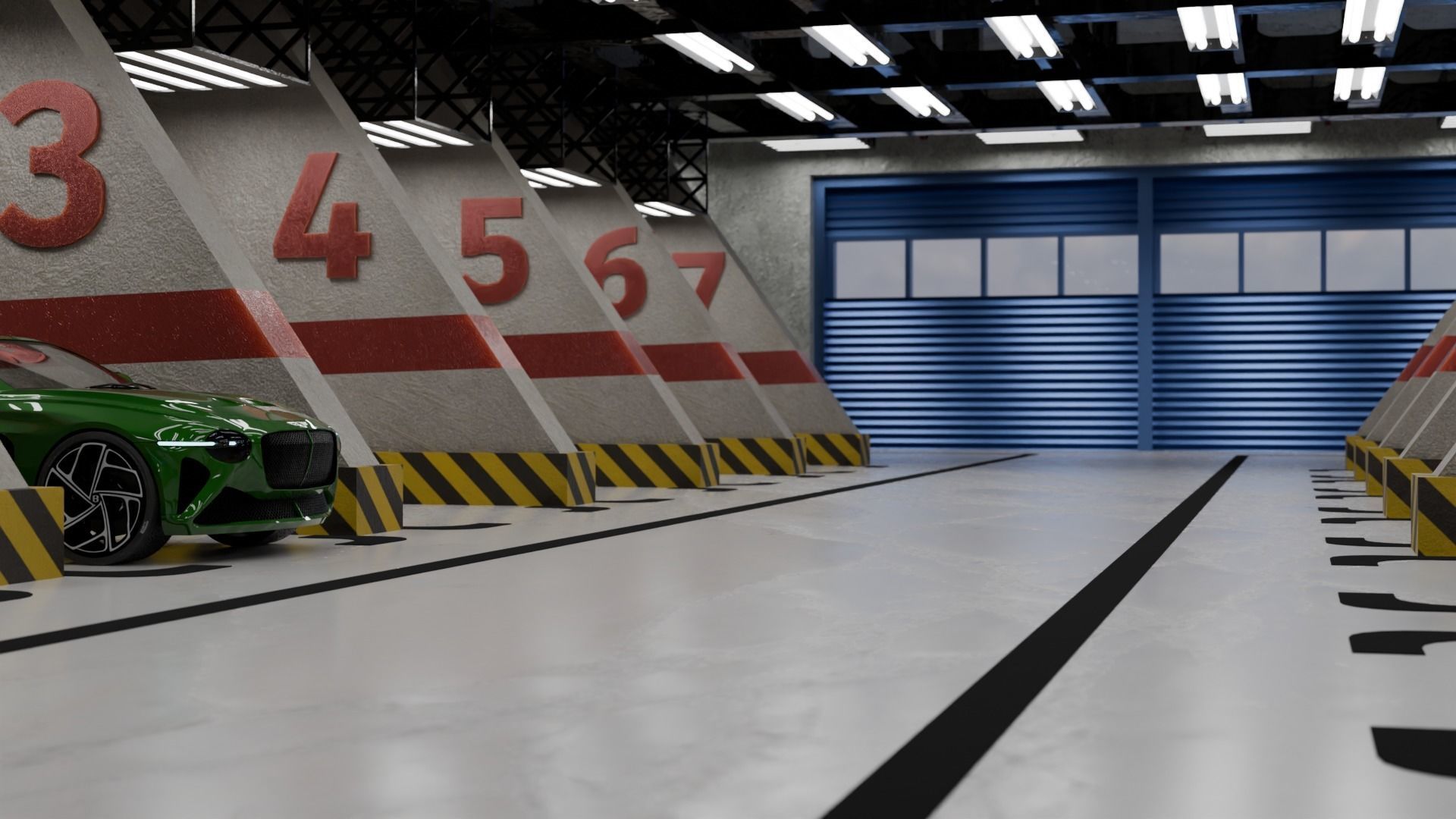 Parking lot showroom 3D model 3D model_3