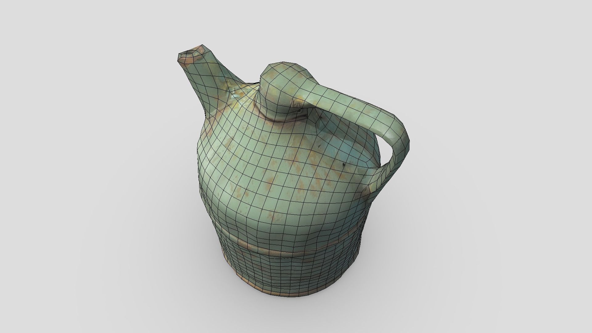 Rusty Oil Can Low-poly 3D model_6