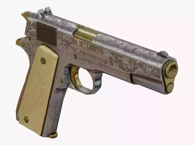 Pistol with Engravings