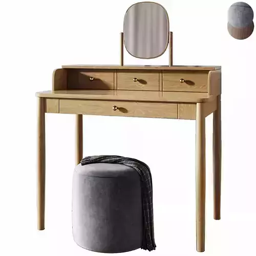Dressing Table Lussan and KOFI 2 Pouffe