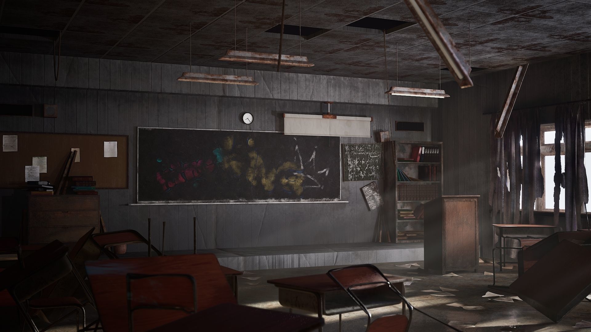 Classroom 3D Asset Pack 3D model_5