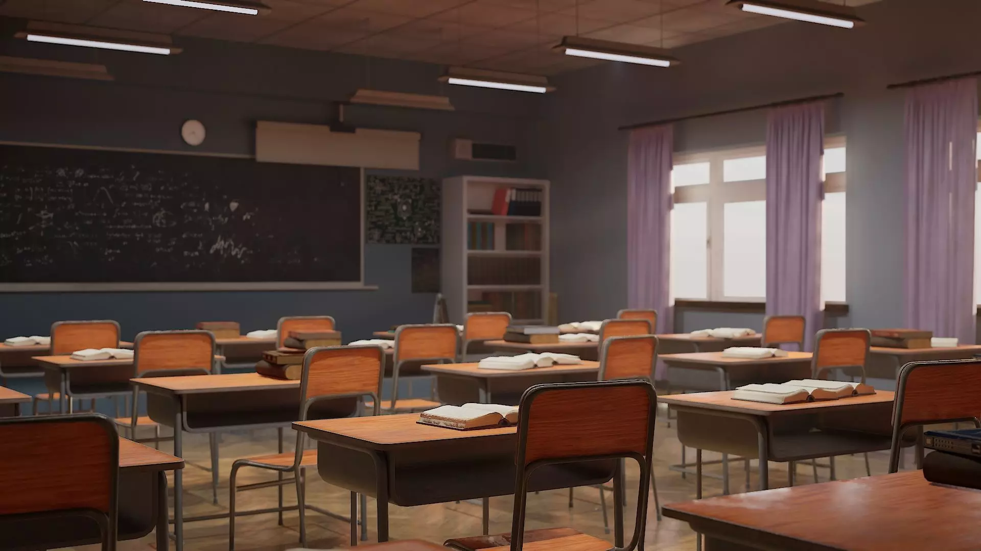 Classroom 3D Asset Pack 3D model_0
