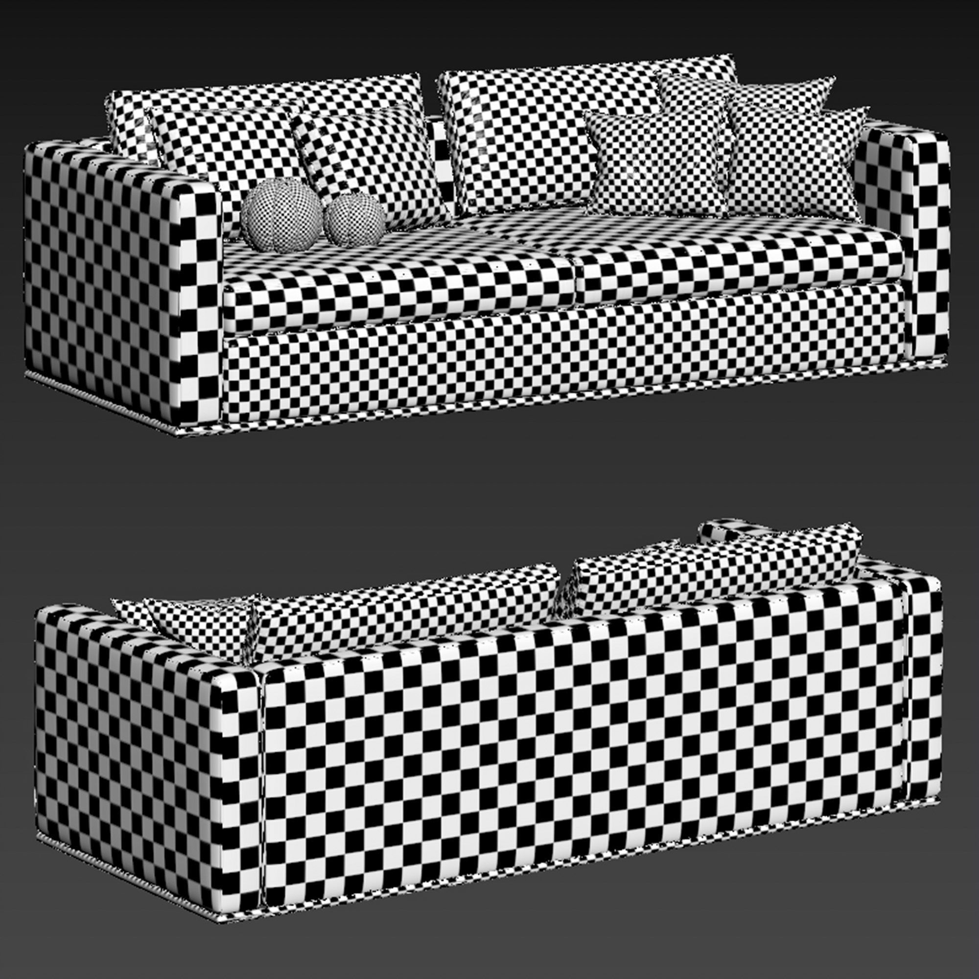Burton James 649 SOFA Low-poly 3D model_5
