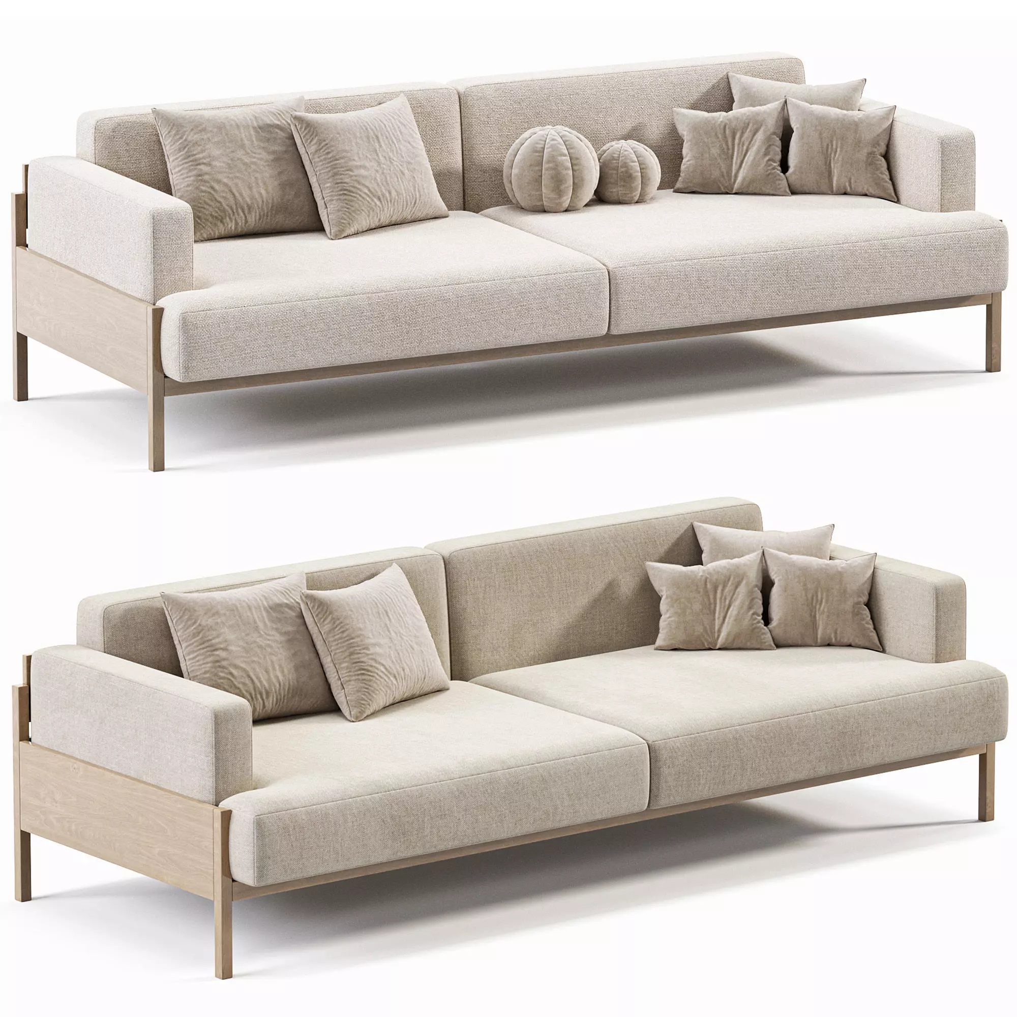 Kinuta Sofa 3 Seater A S01 Low-poly 3D model_0