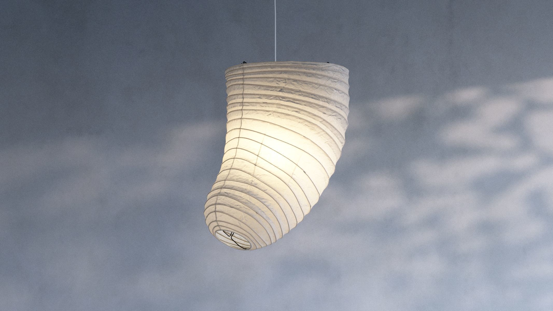Akari VB-13C Lamp by Isamu Noguchi 3D model_6