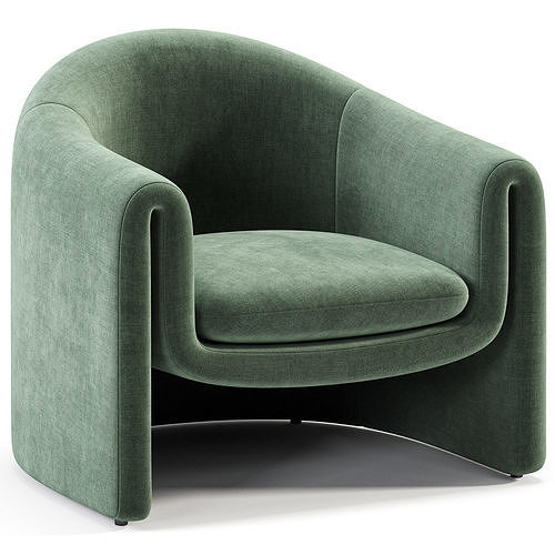 Velvet Sculptural Chair Low-poly 3D model
