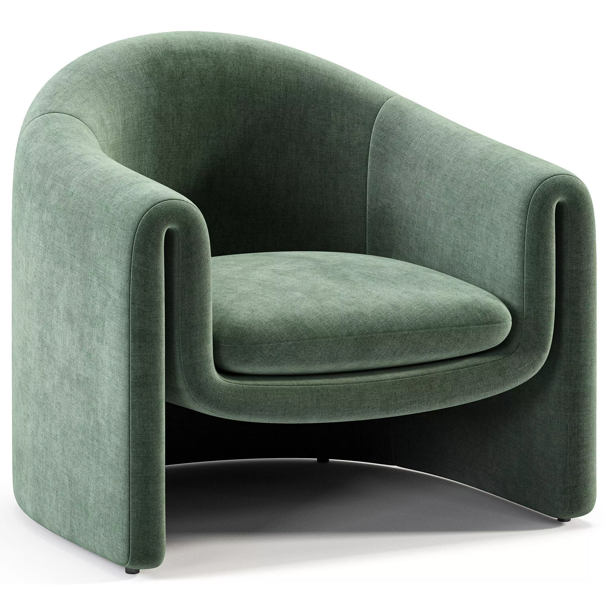 Velvet Sculptural Chair Low-poly 3D model