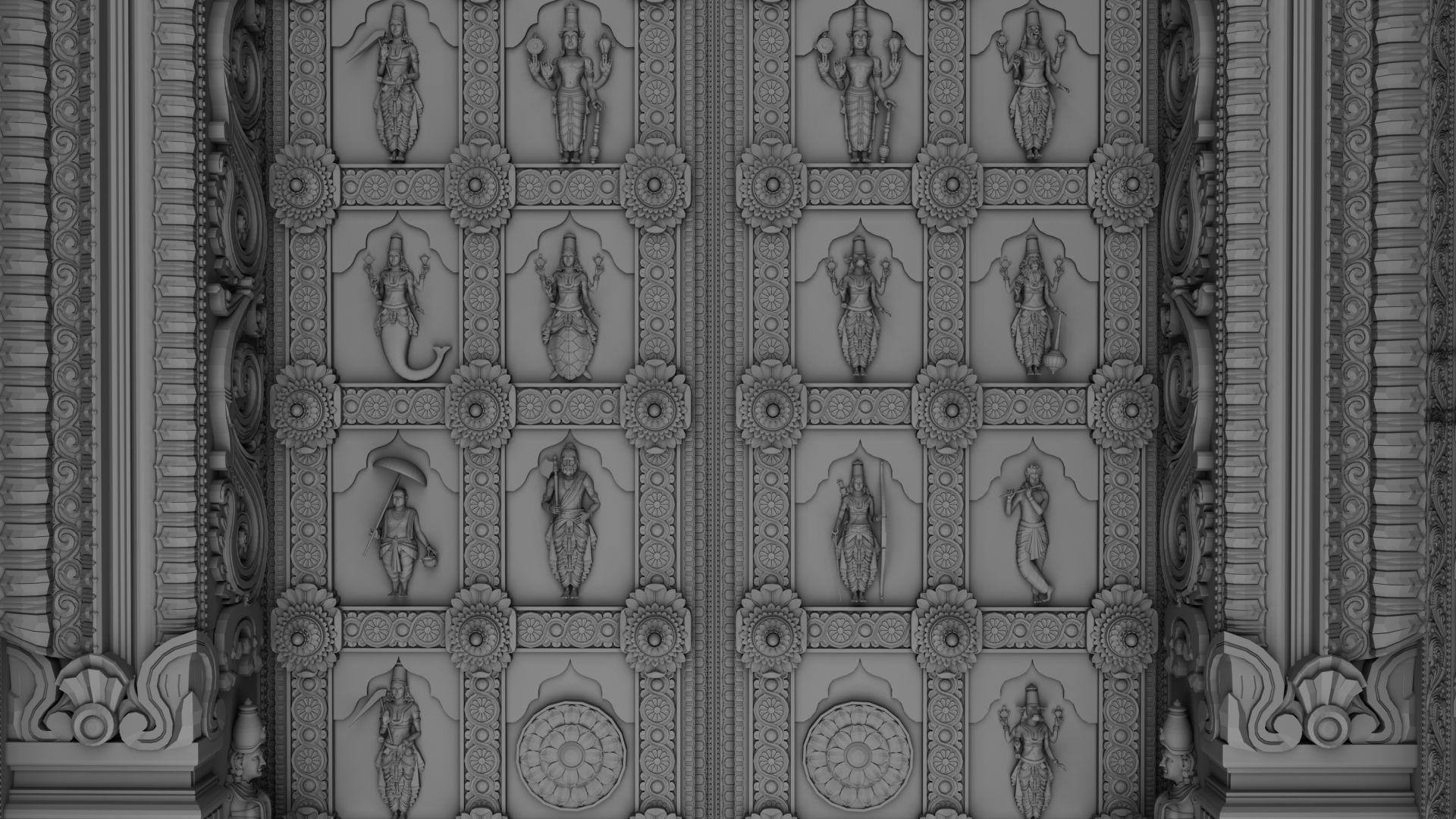 tirupati temple interior 3D model_23