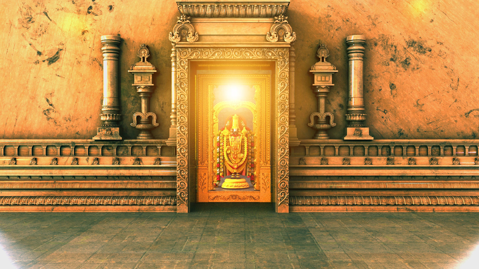 tirupati temple interior 3D model_3
