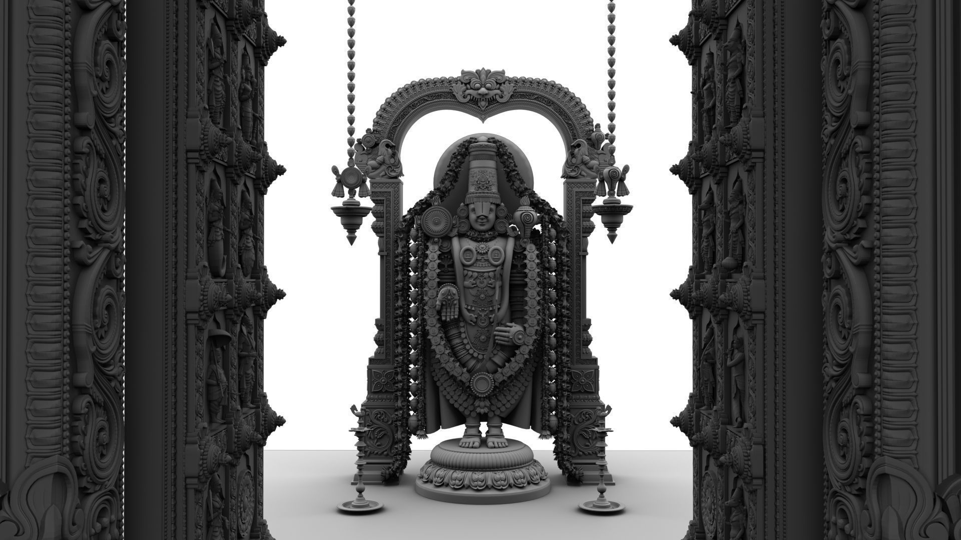 tirupati temple interior 3D model_16