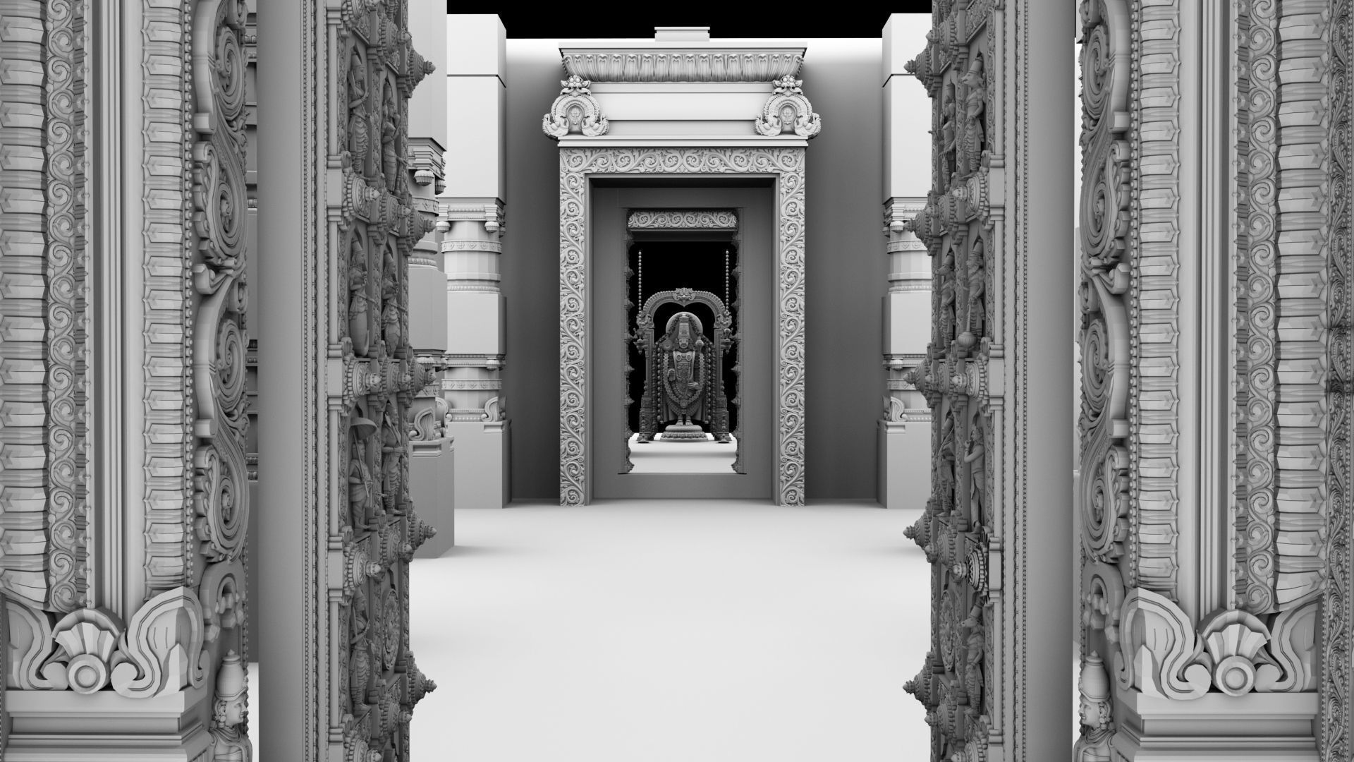 tirupati temple interior 3D model_14