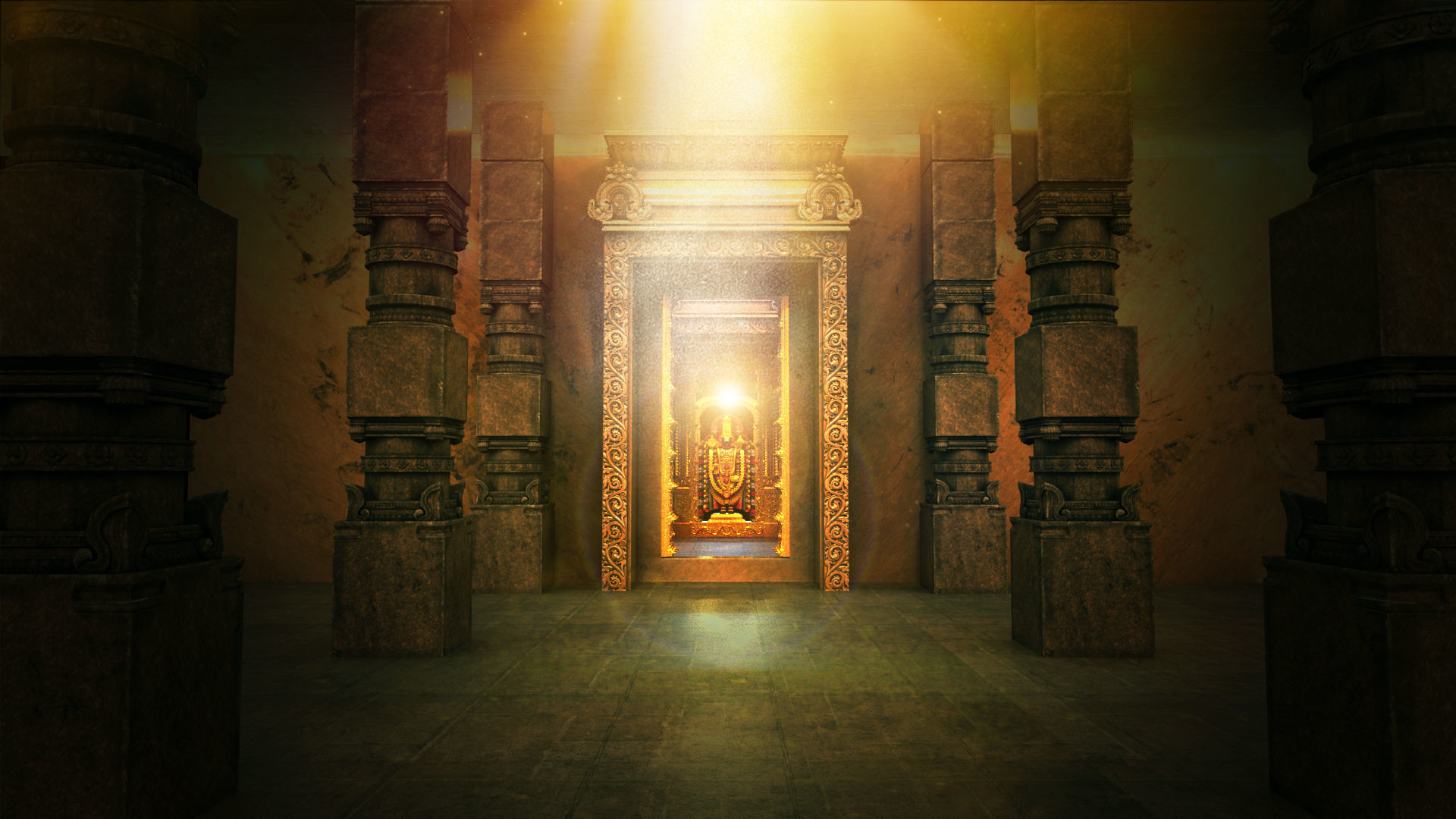 tirupati temple interior 3D model_8