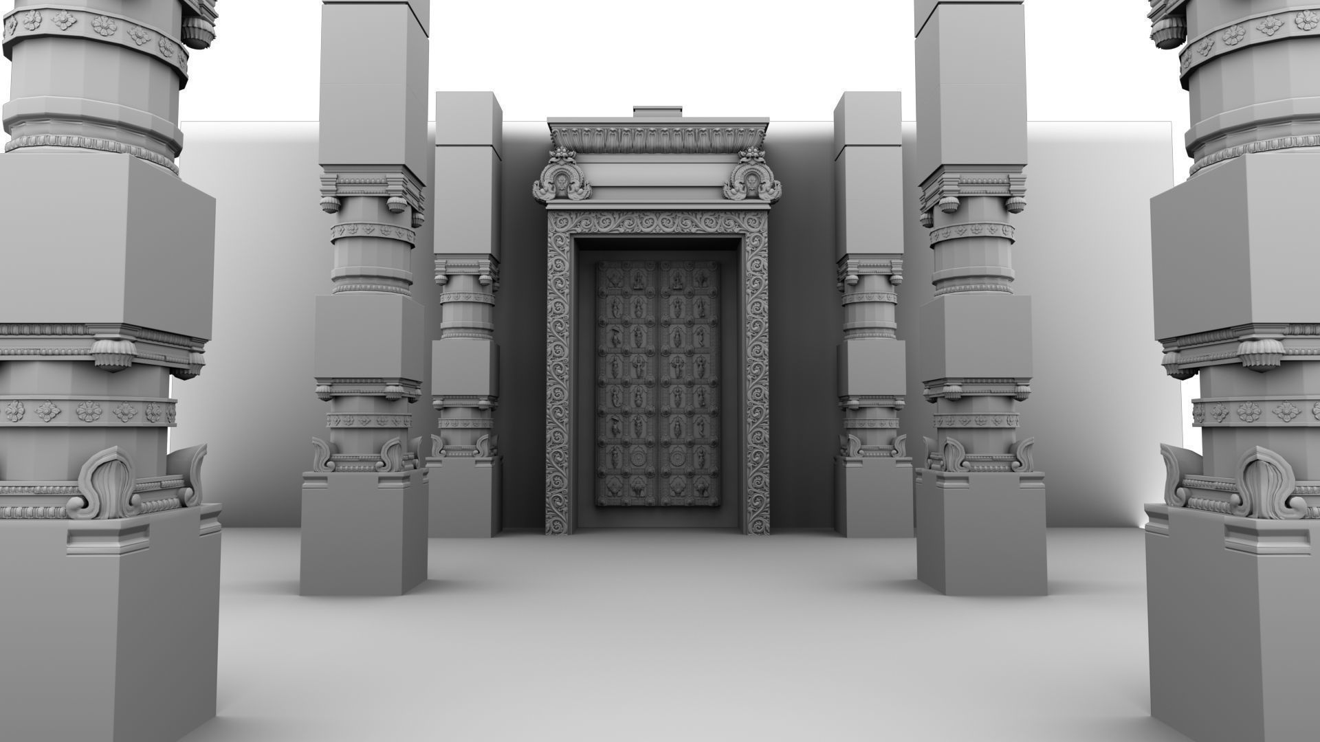 tirupati temple interior 3D model_22