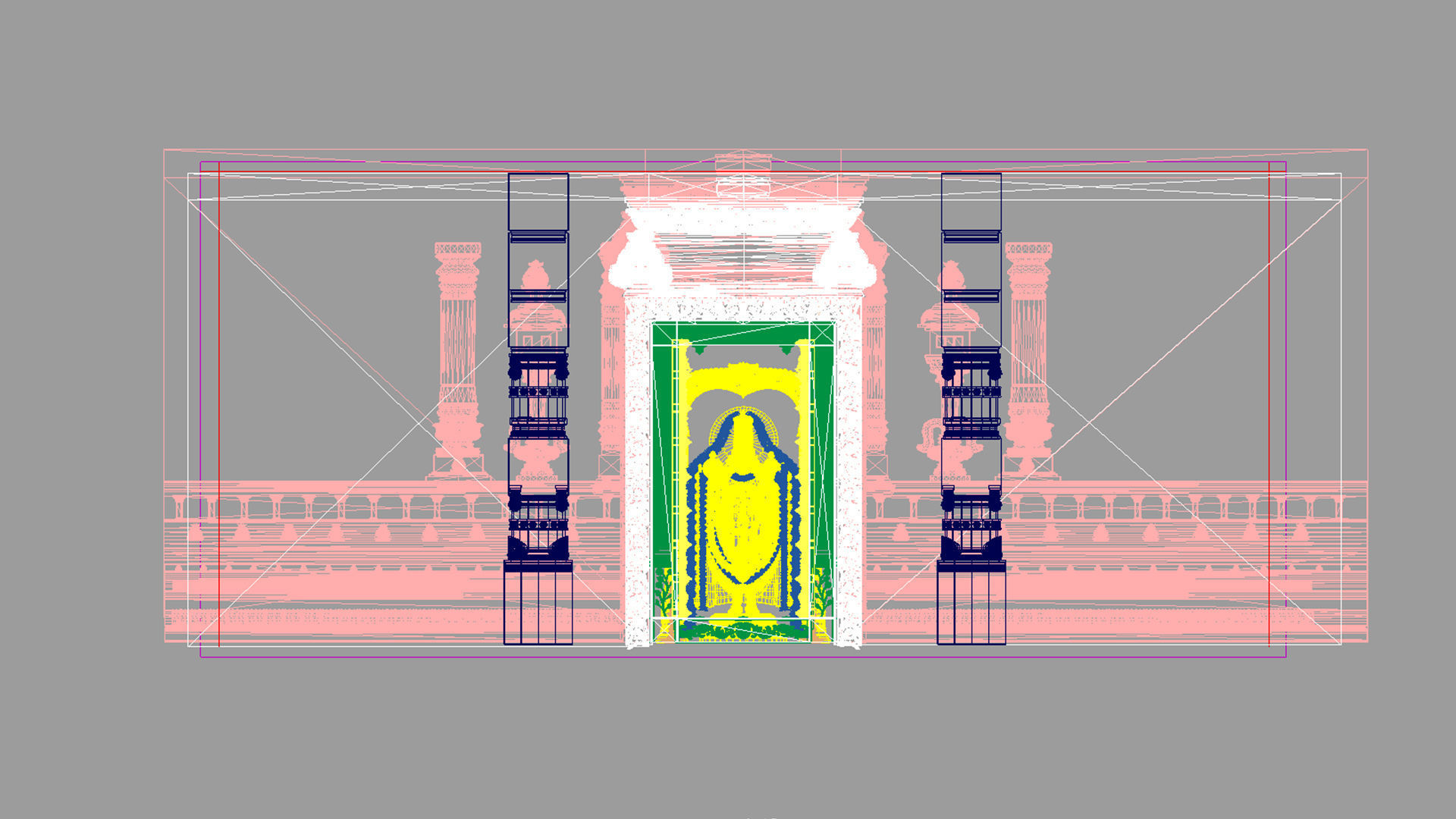 tirupati temple interior 3D model_36