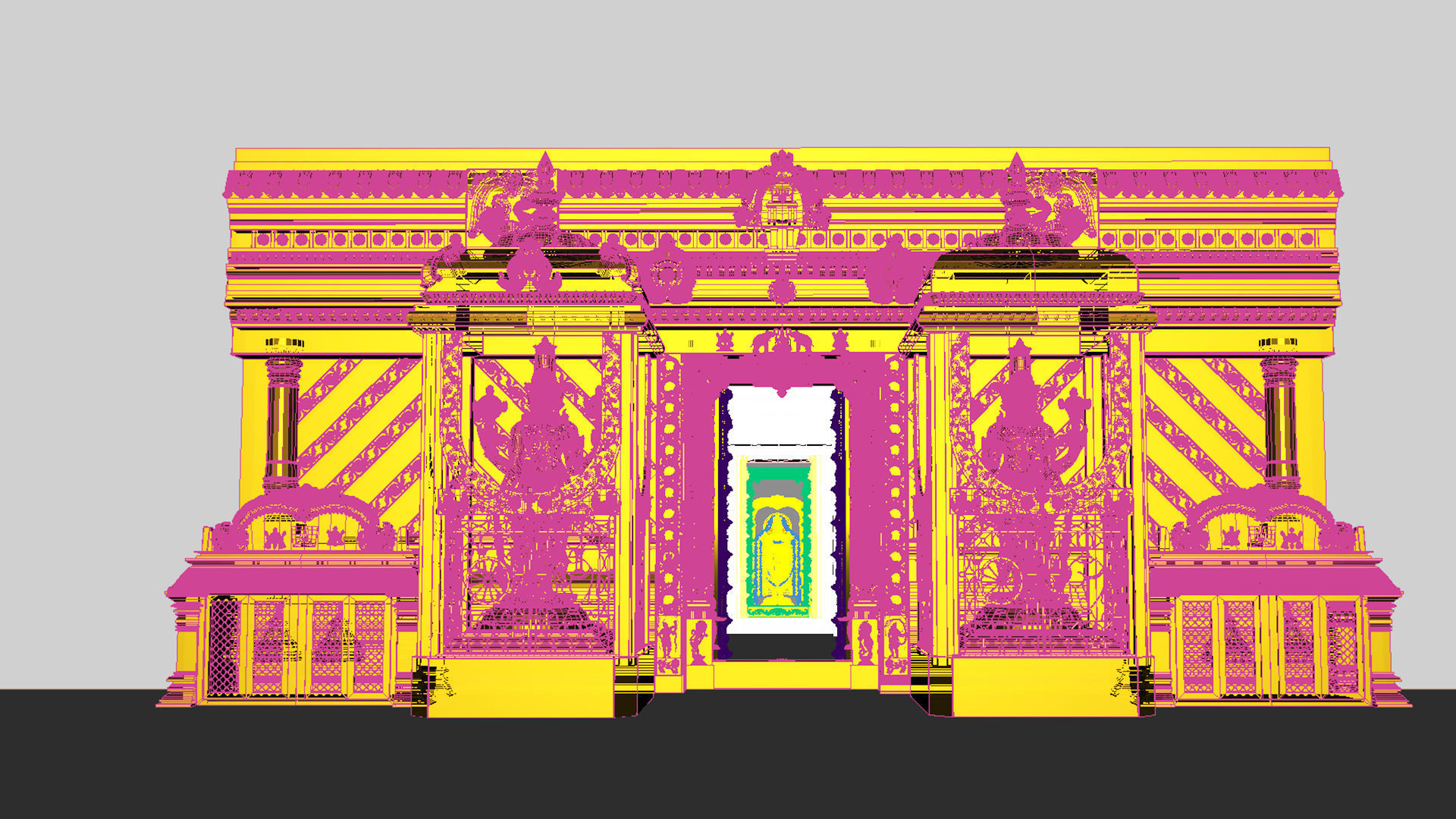 tirupati temple interior 3D model_34