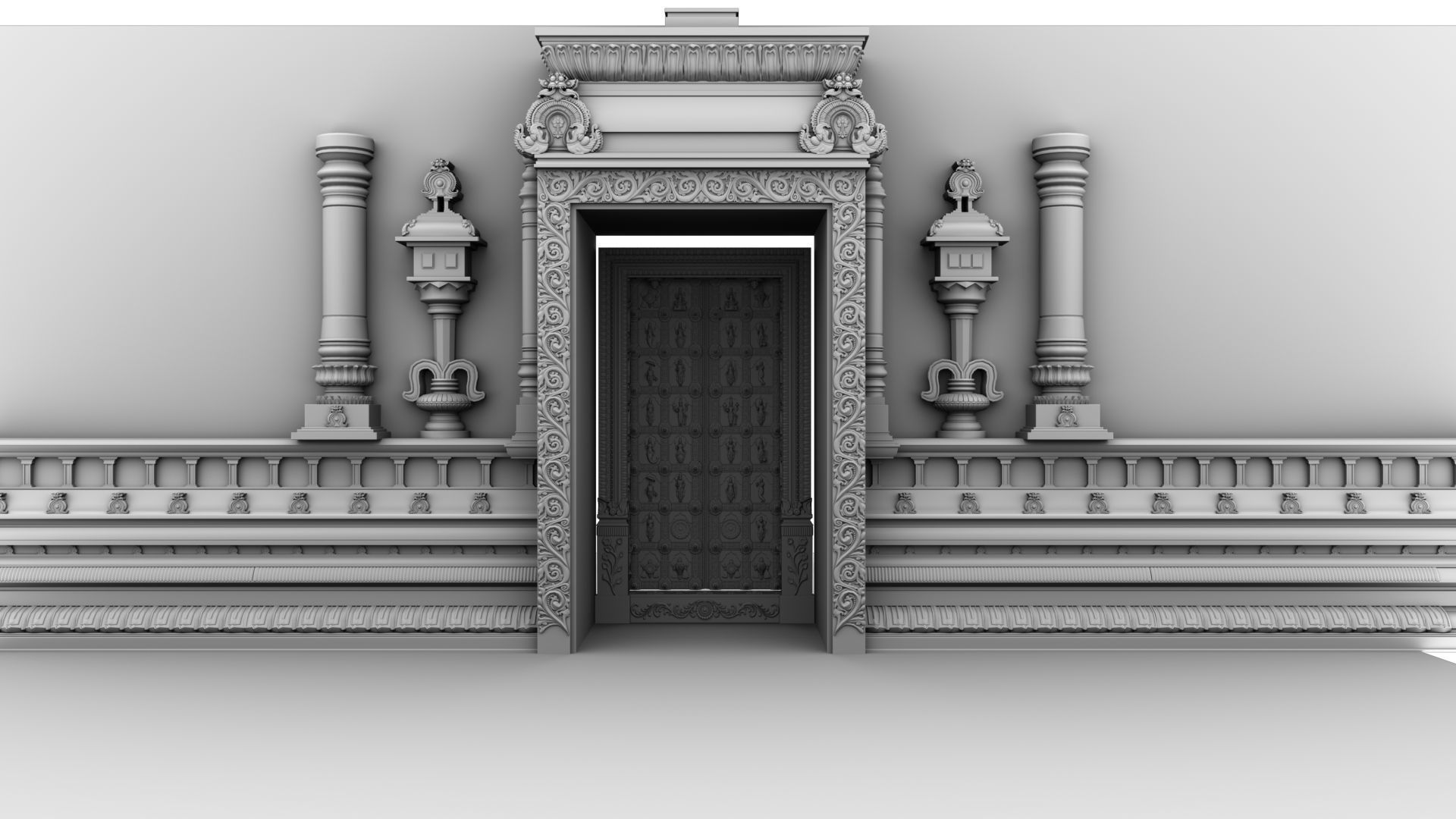 tirupati temple interior 3D model_19
