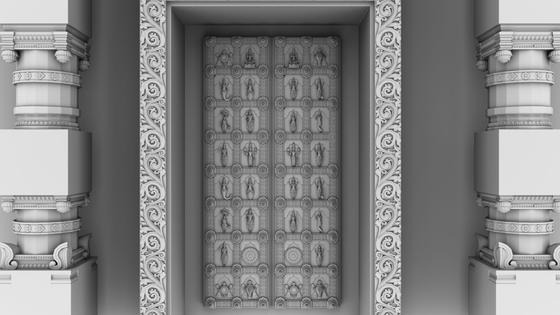 tirupati temple interior 3D model_18