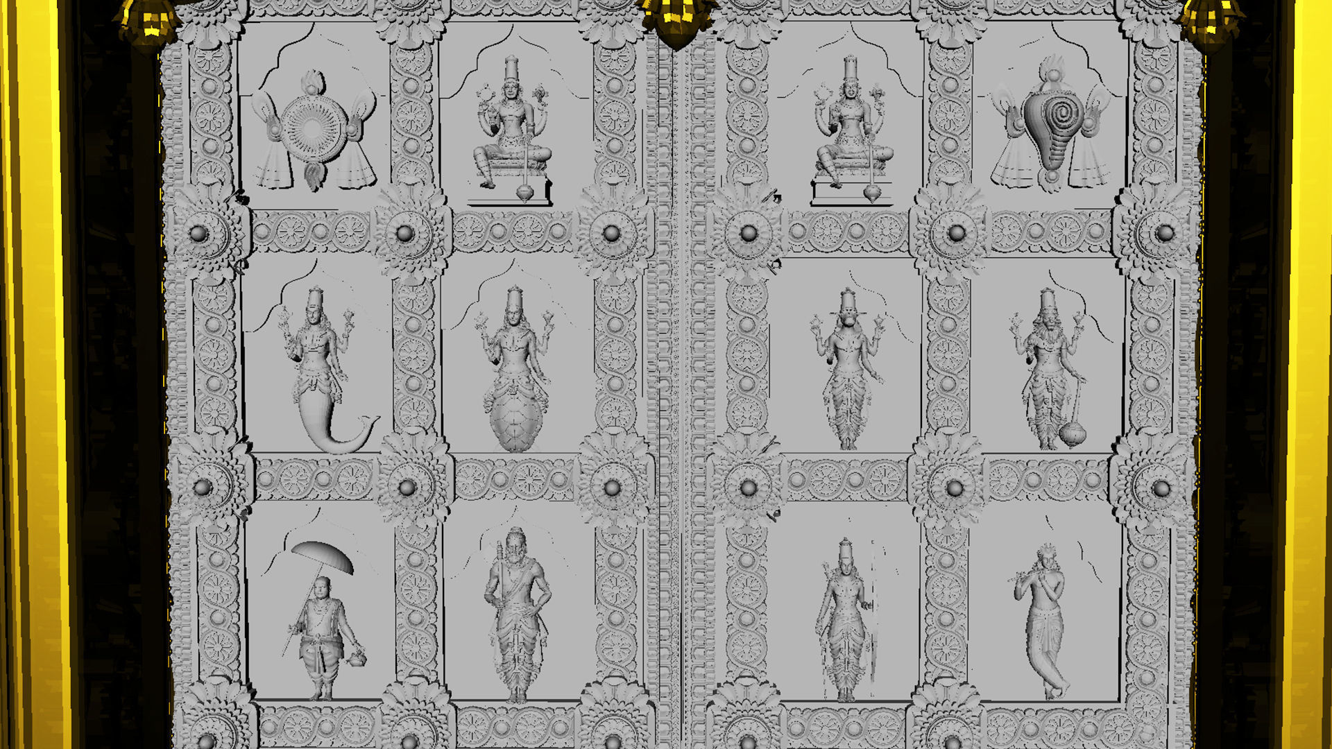 tirupati temple interior 3D model_33