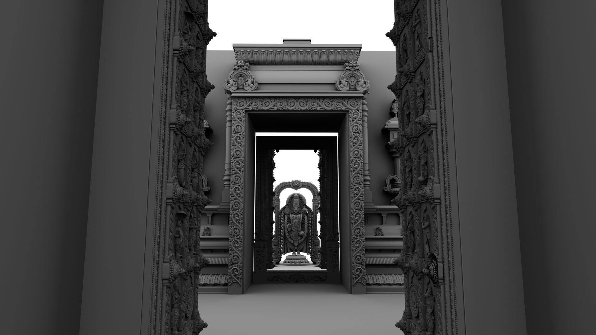 tirupati temple interior 3D model_21