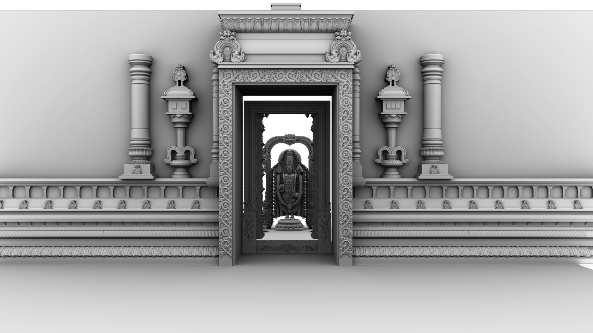 tirupati temple interior 3D model_20