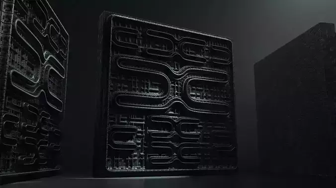 Vintage SciFi Pack VOL 11 Walls Low-poly 3D model