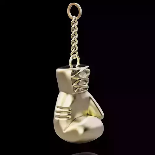 Boxing glove key holder silver gold printable jewelry 3D model