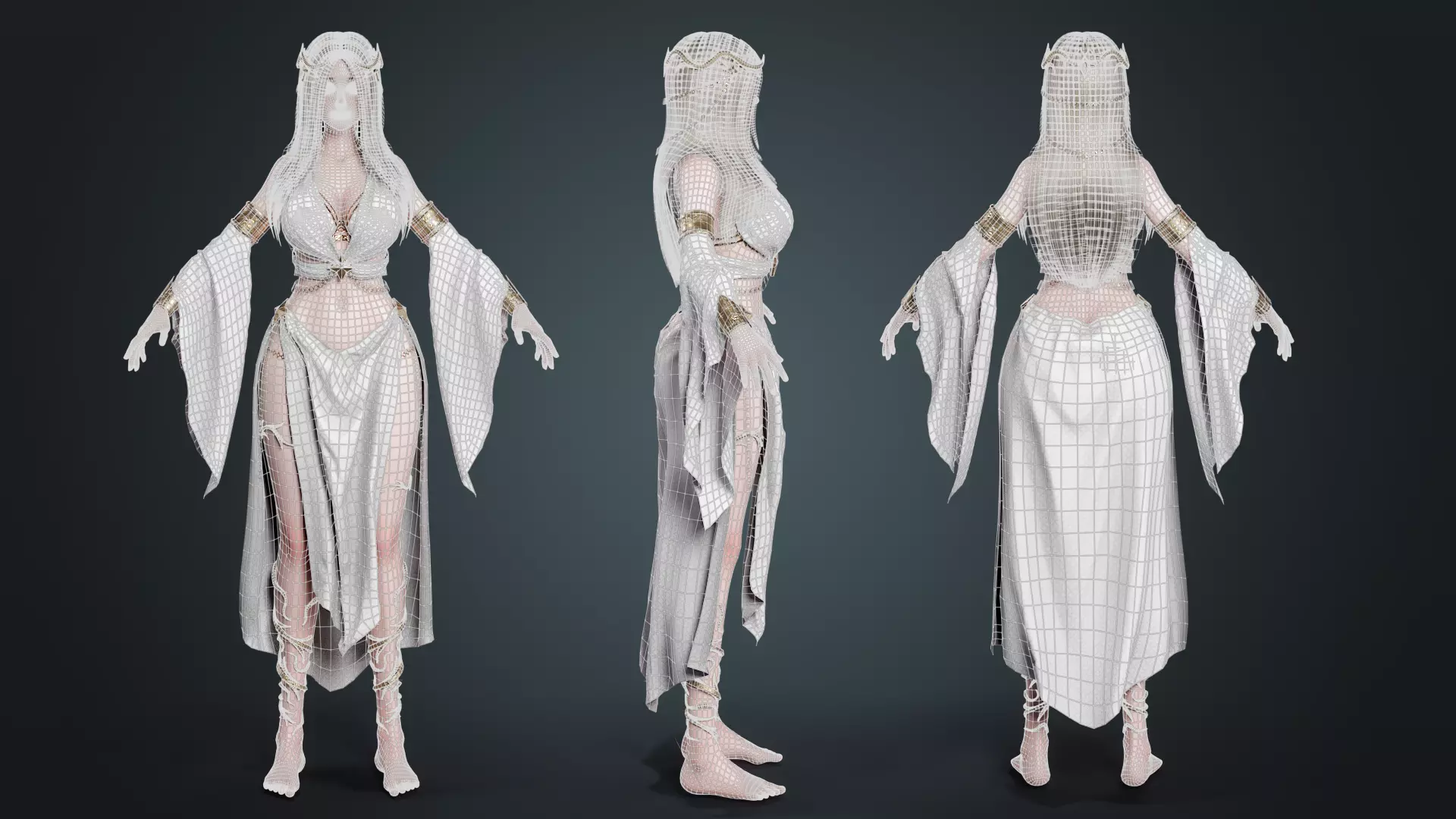 High Priestess Low-poly 3D model_3