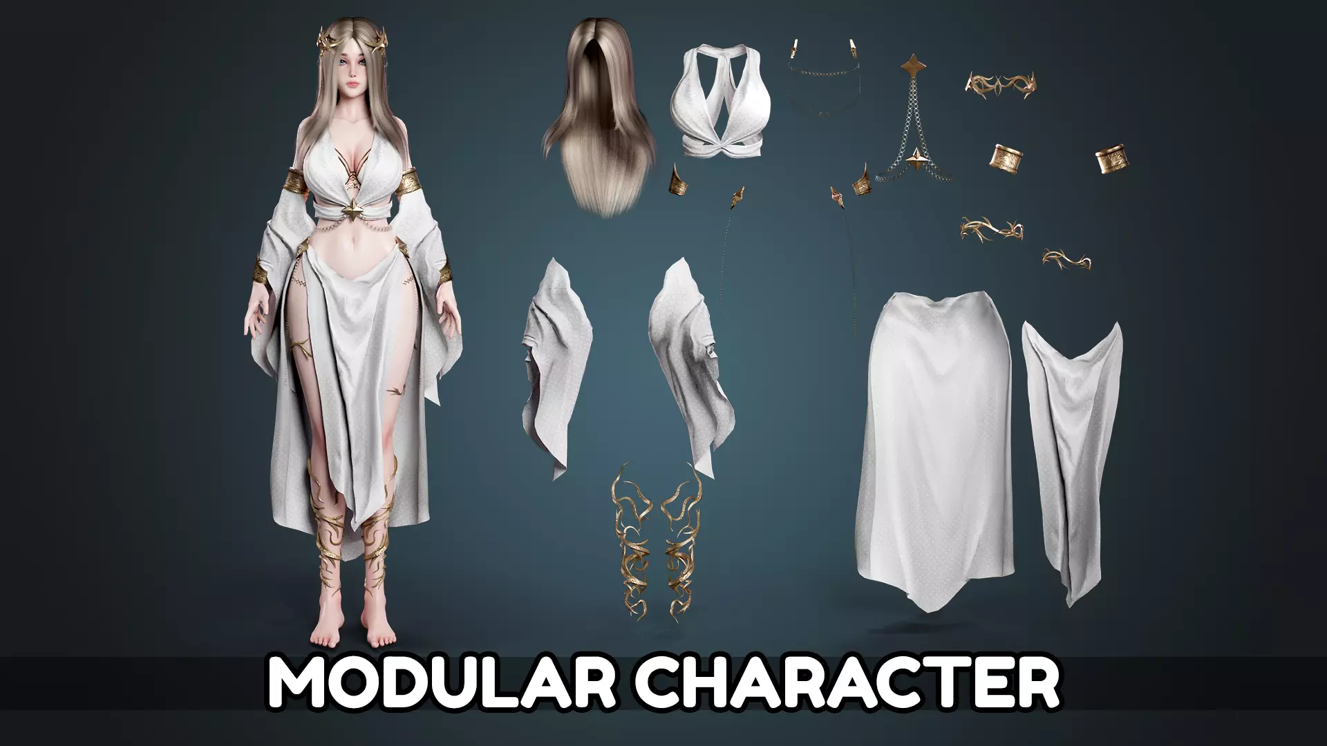 High Priestess Low-poly 3D model_4