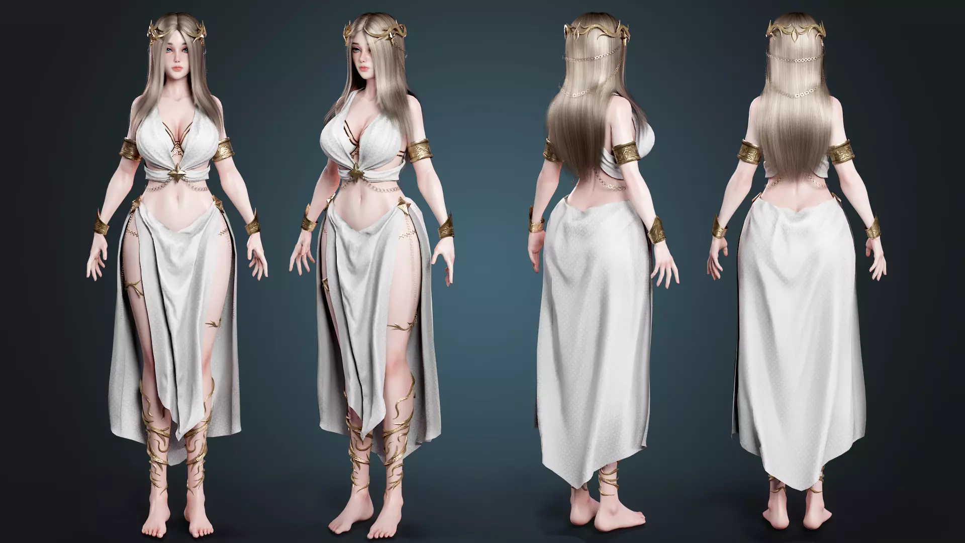 High Priestess Low-poly 3D model_1