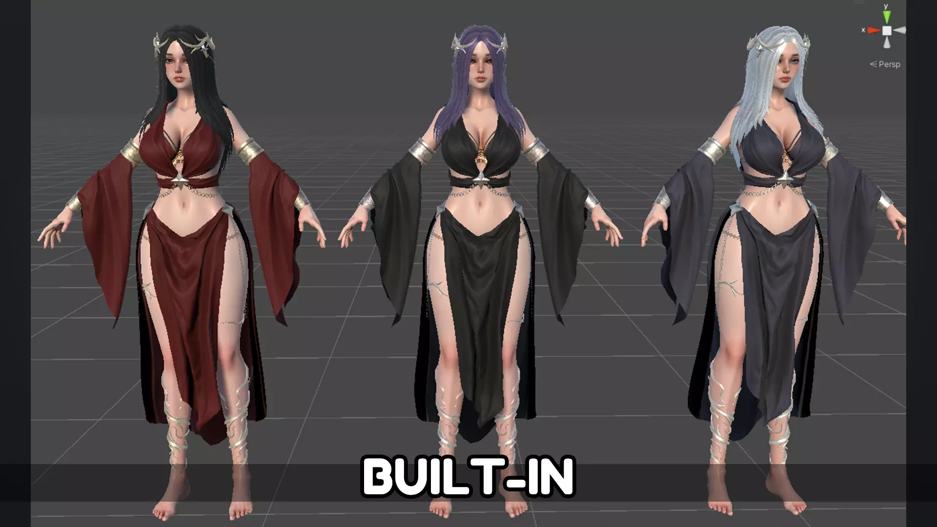 High Priestess Low-poly 3D model_16