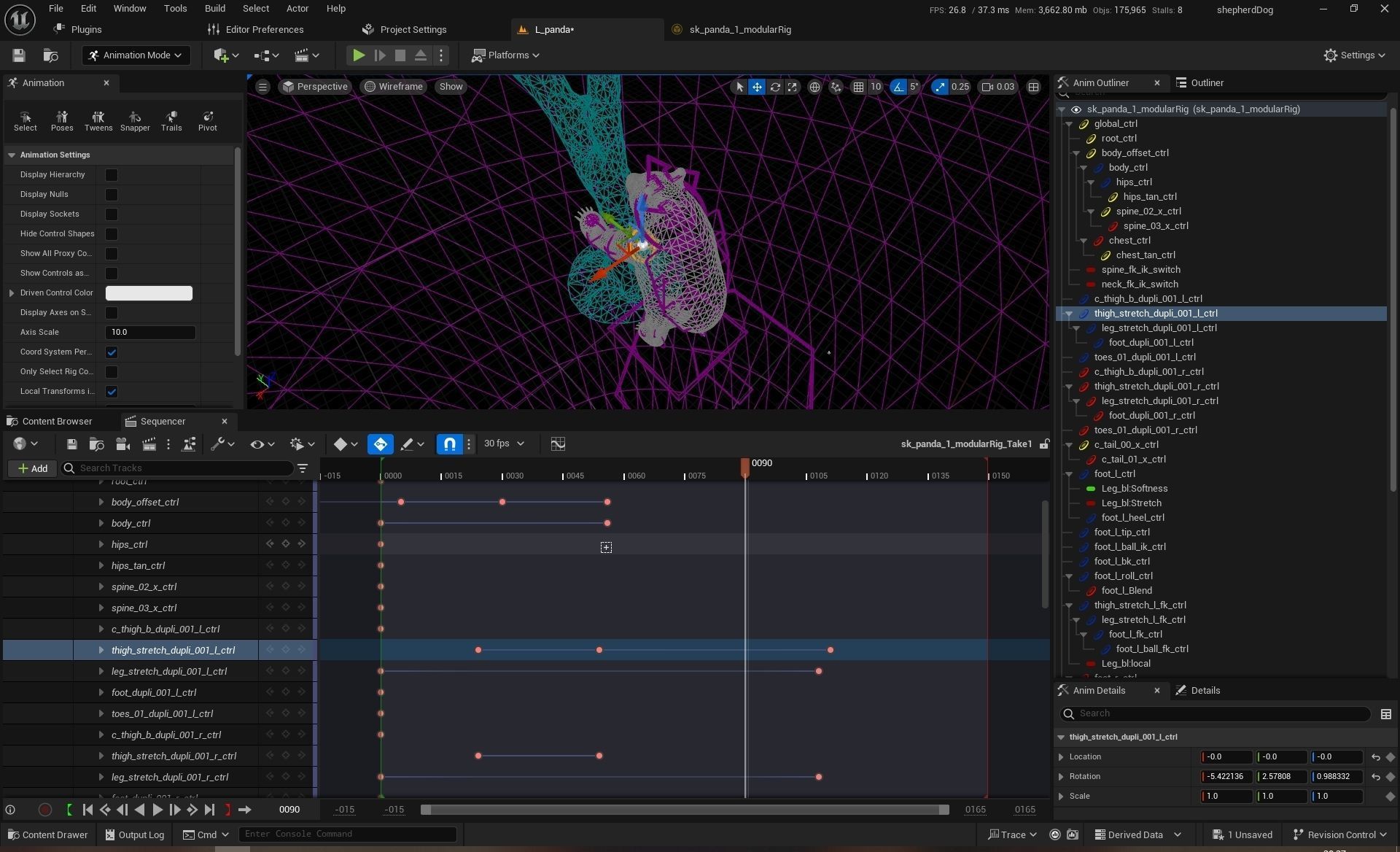 UE5 Giant Panda Rigged Fur Low-poly 3D model_29