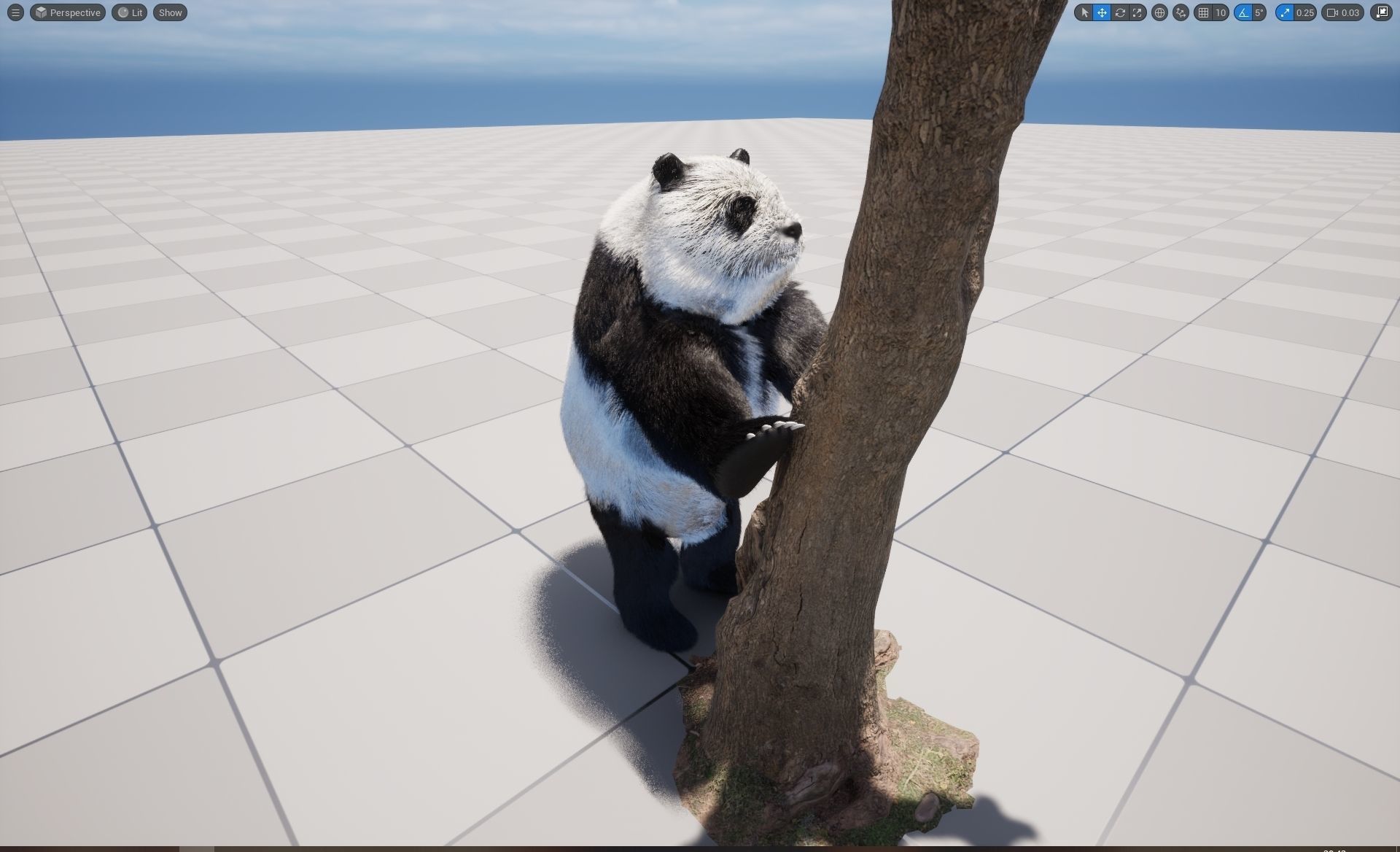 UE5 Giant Panda Rigged Fur Low-poly 3D model_31
