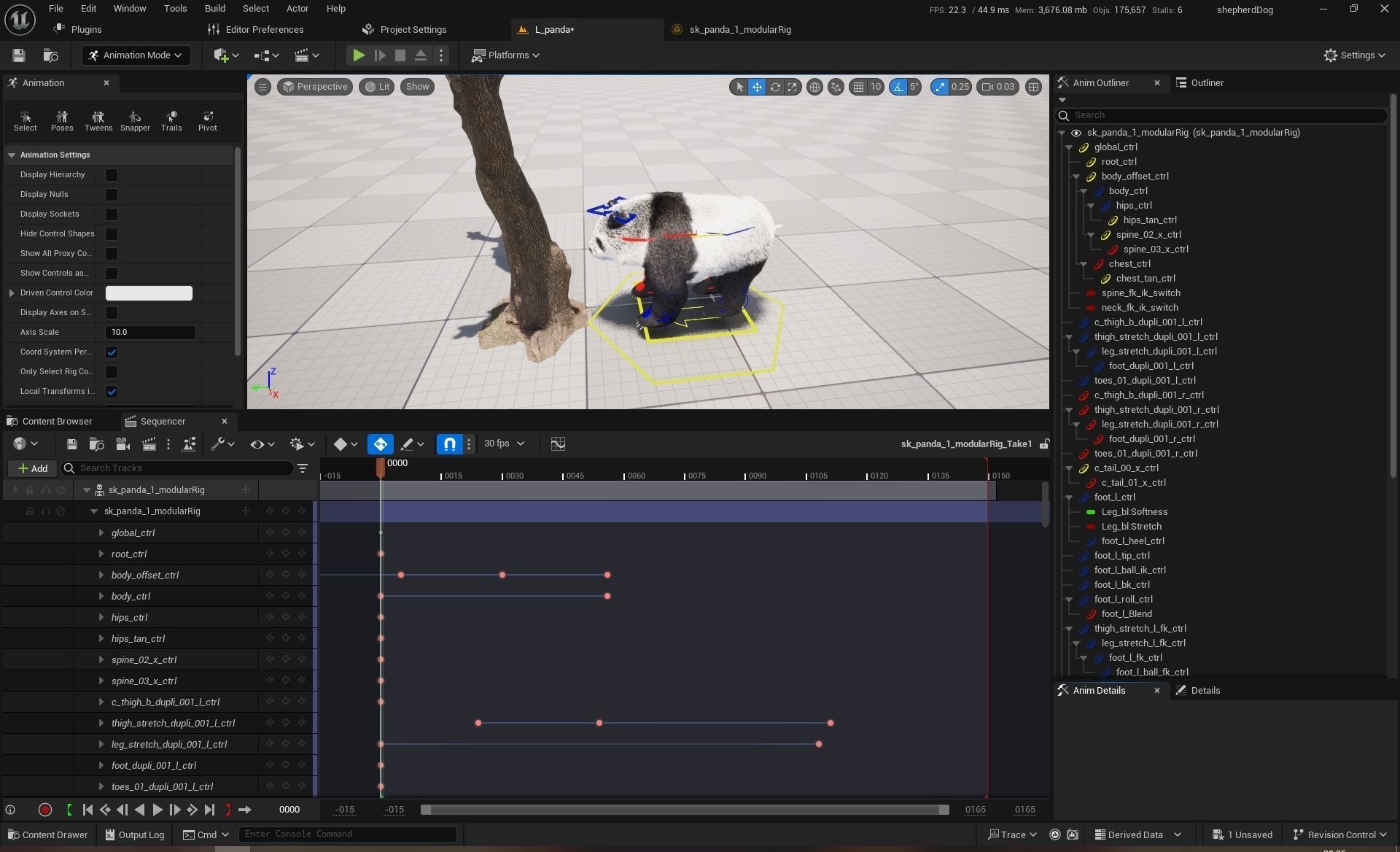 UE5 Giant Panda Rigged Fur Low-poly 3D model_26