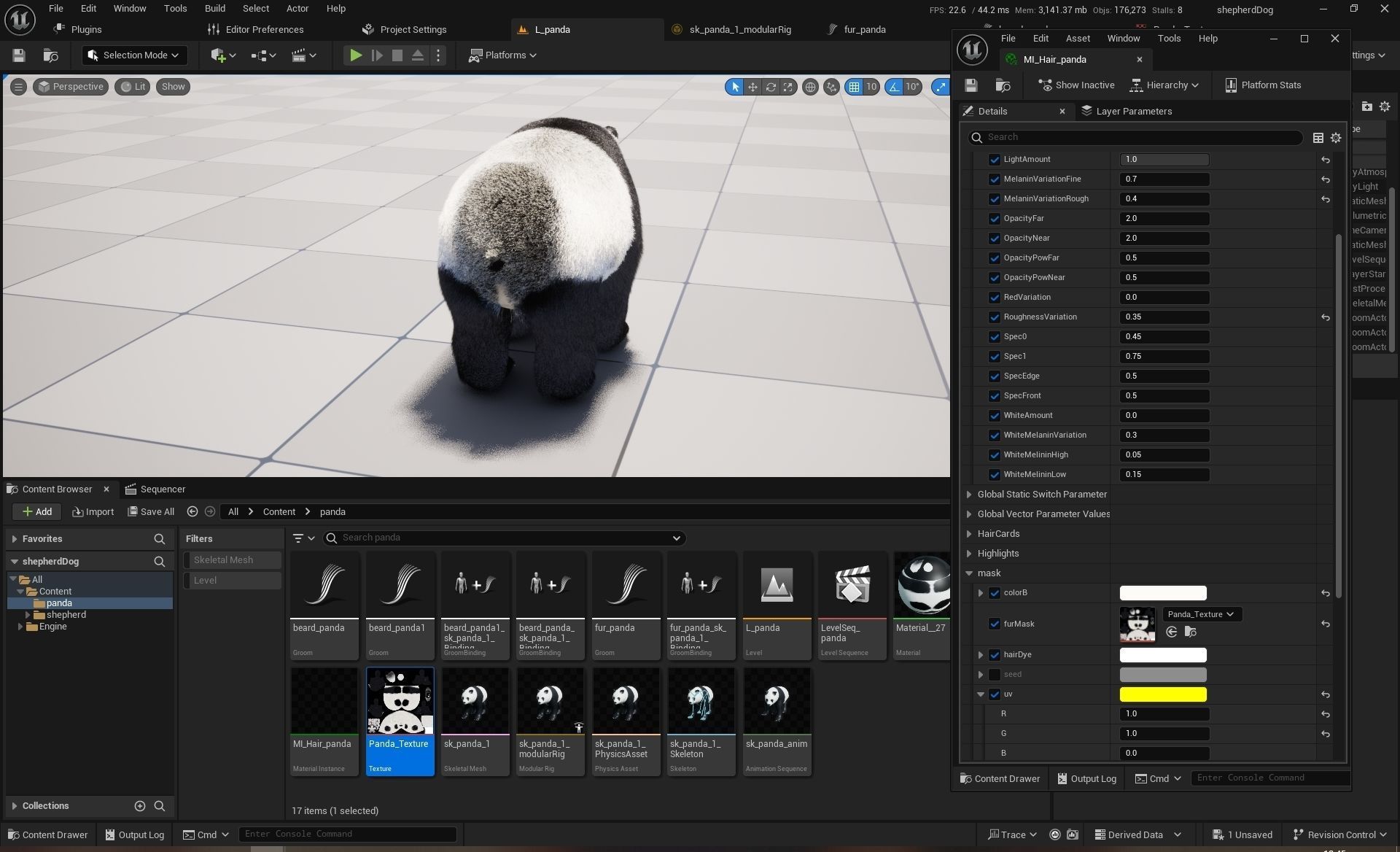 UE5 Giant Panda Rigged Fur Low-poly 3D model_24