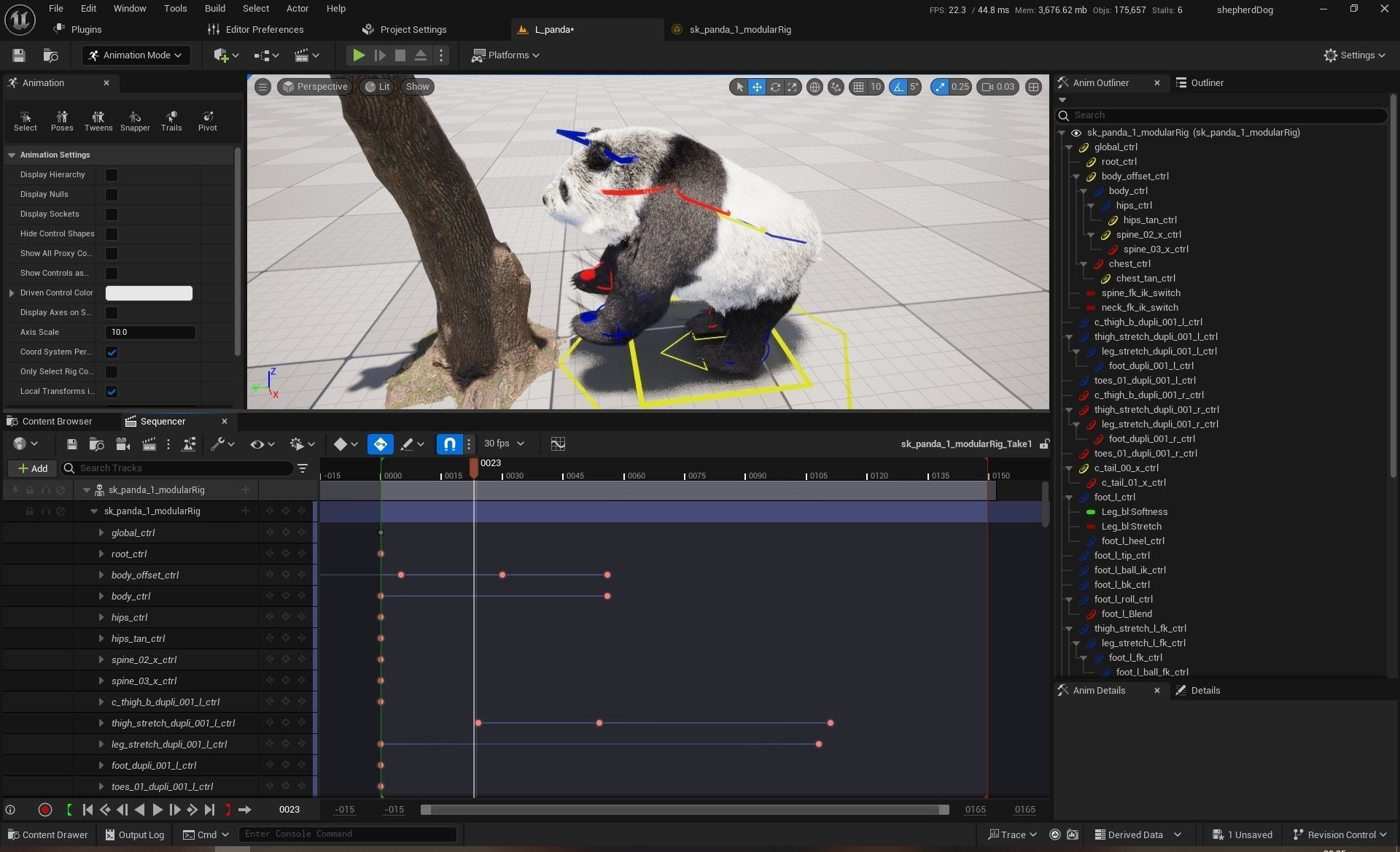 UE5 Giant Panda Rigged Fur Low-poly 3D model_27