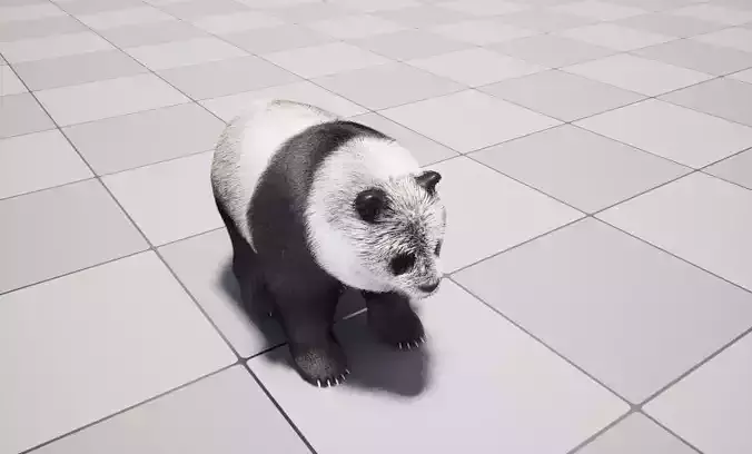 UE5 Giant Panda Rigged Fur Low-poly 3D model