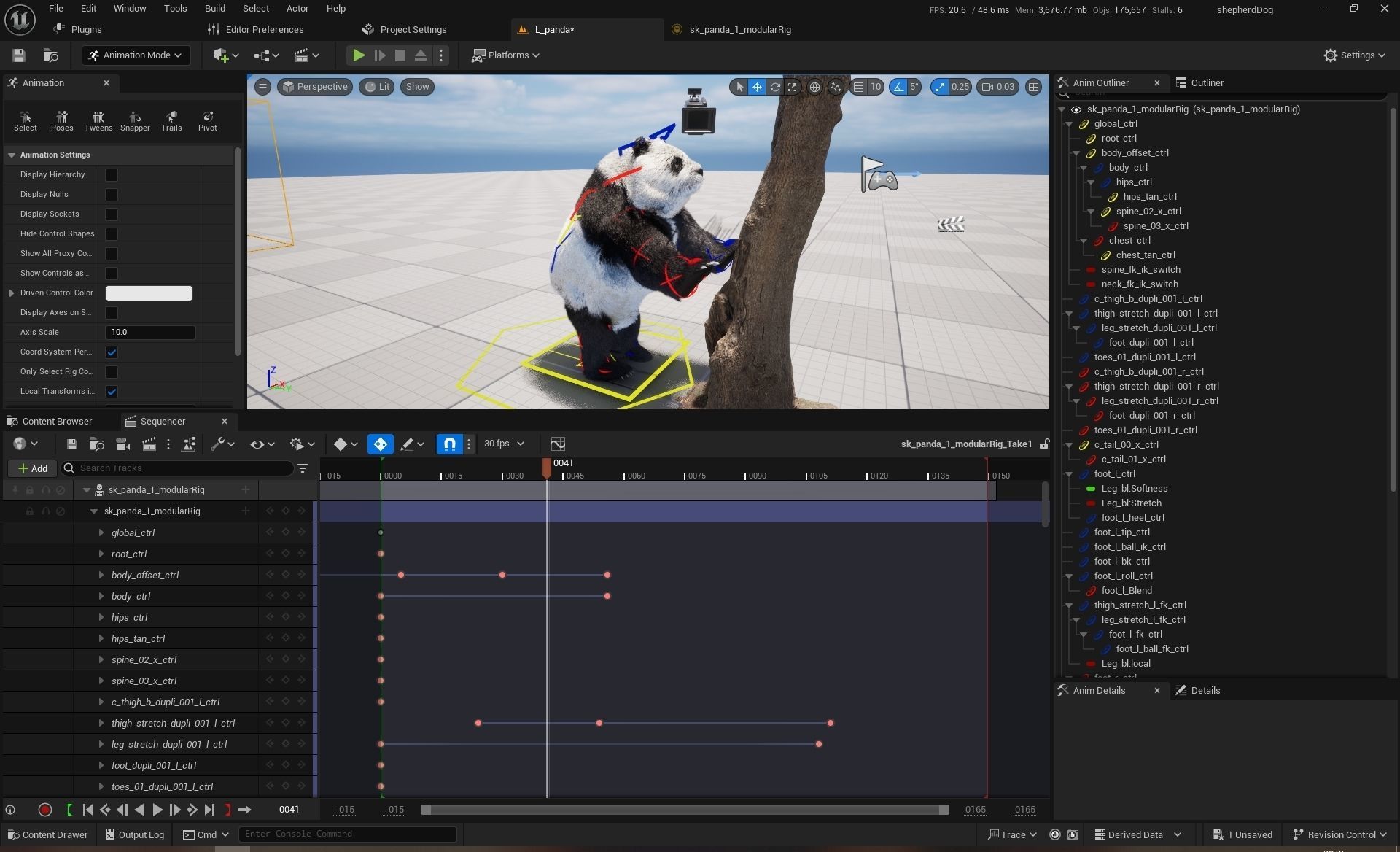 UE5 Giant Panda Rigged Fur Low-poly 3D model_28