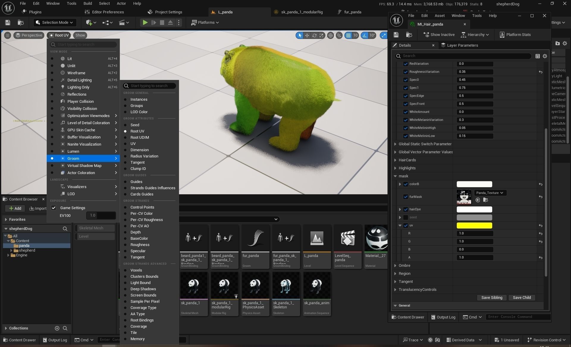 UE5 Giant Panda Rigged Fur Low-poly 3D model_25
