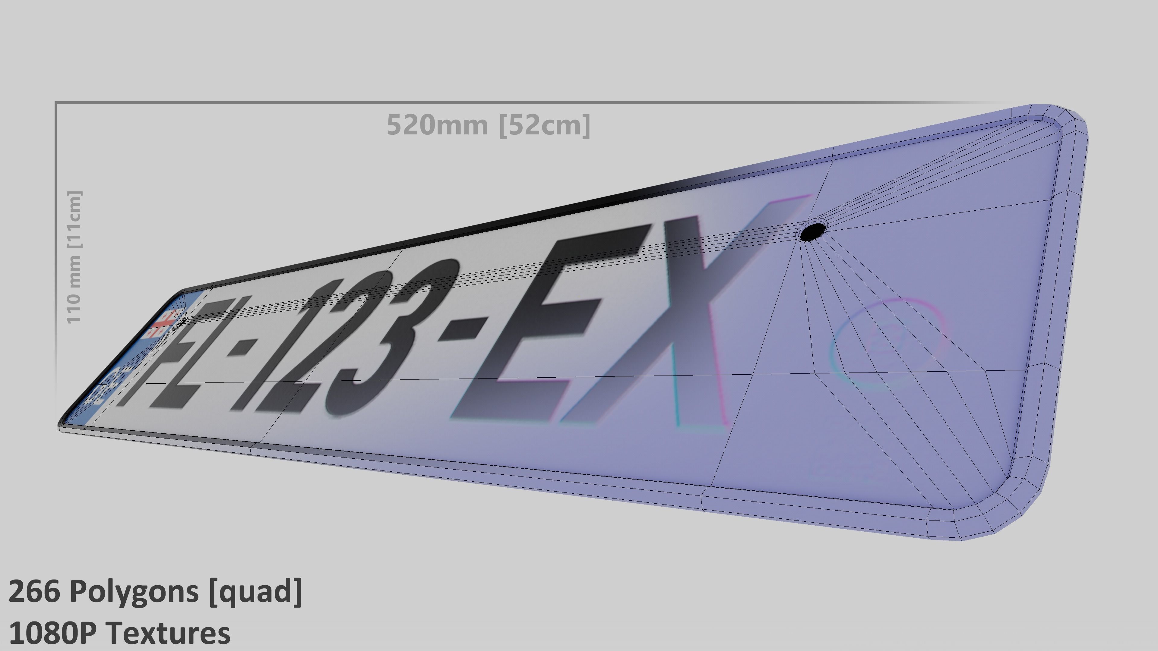 Model Based Plates 3D model Standart License Plate VR / AR / low-poly | CGTrader