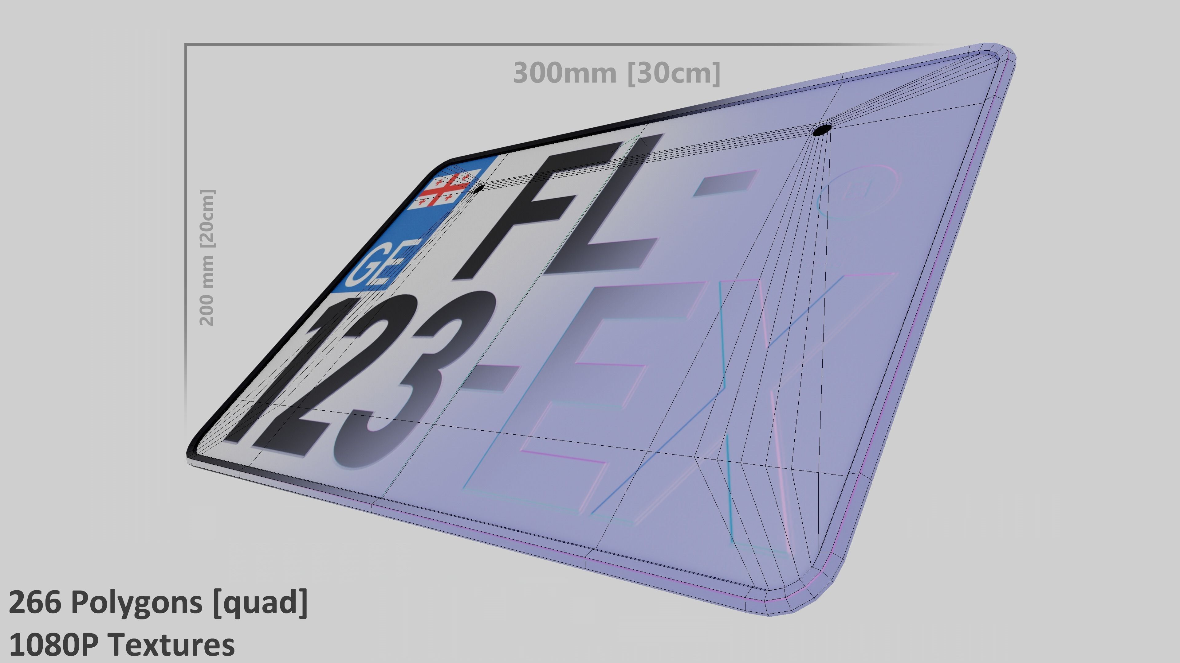 3D model Standart License Plate VR / AR / low-poly | CGTrader
