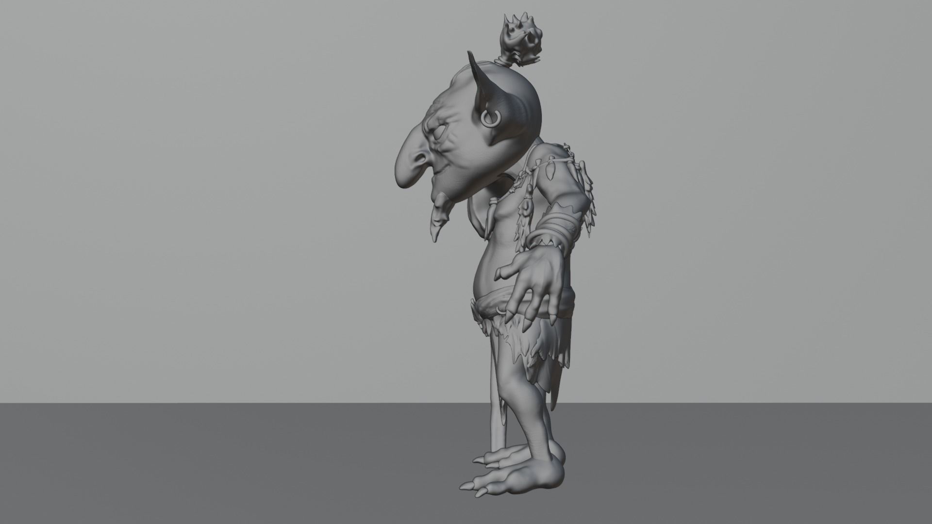 high poly goblin with axe  3D model_4